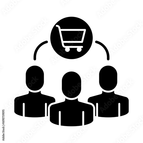 Consumers Icon for understanding customer needs, analyzing purchasing behavior, and enhancing product offerings to meet market demands.