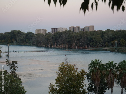 sunset over the river