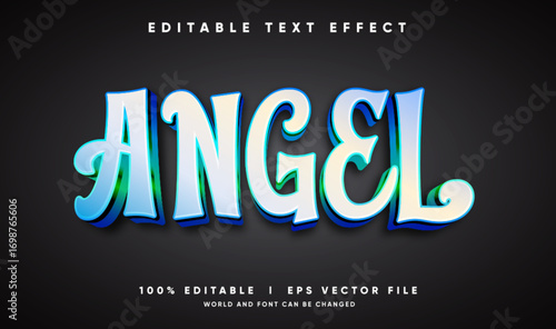 angel 3d vector text effect with modern style