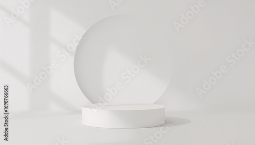 Minimalist stage with soft lighting. A perfect space for showcasing your product or adding a touch of elegance.