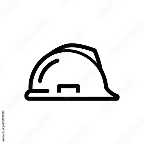 Vector illustration of a construction helmet in minimalistic style  