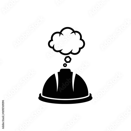 Vector illustration of a cloche with a thought bubble  