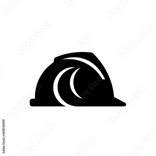 Construction Helmet Vector Illustration with Wave Design  