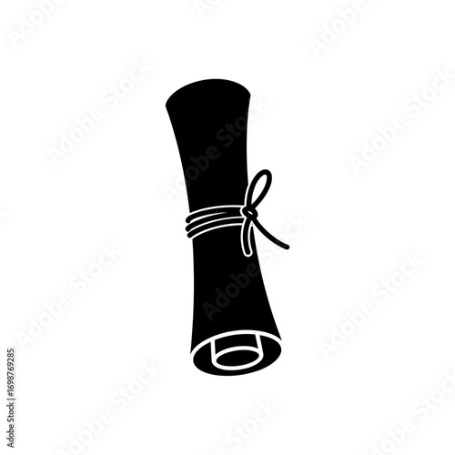 Halloween vector illustration of a rolled parchment scroll  