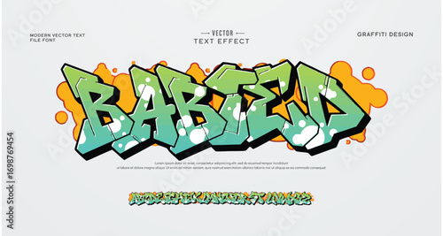 Babied, Colorful graffiti editable text style effect. Vector text effect with paint wall concept.	