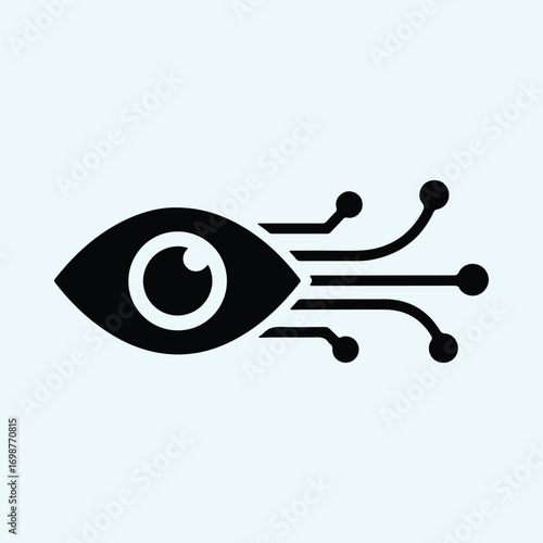 Illustrator Vector Futuristic digital eye concept data flow silhouette
