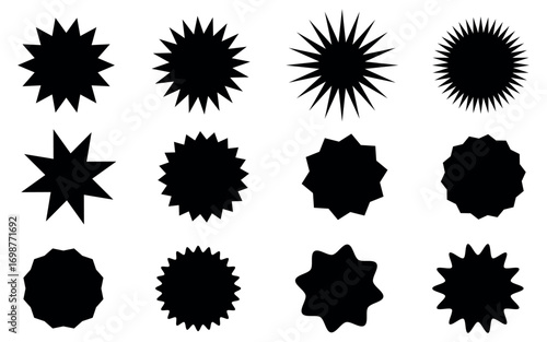 zig zag circle shapes sets illustration vector design with white background