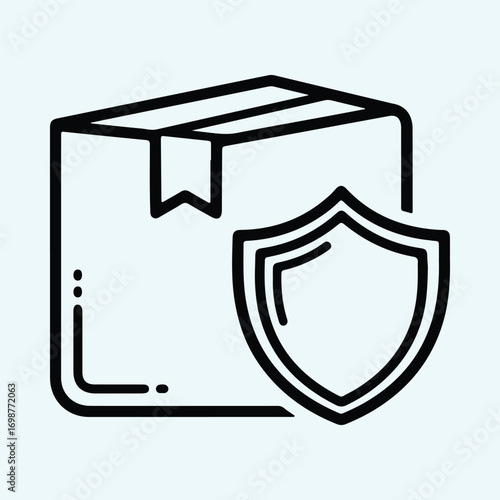 Illustrator Vector Secure package delivery cardboard box shipping protection silhouette