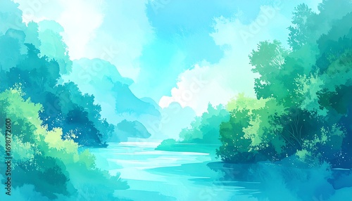 Serene, vibrant landscape
