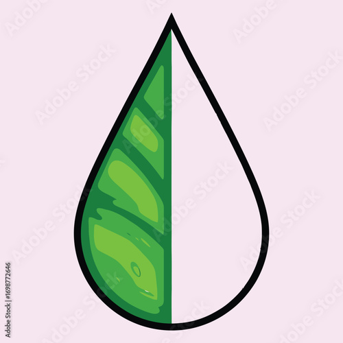 Green leaf shape outline nature