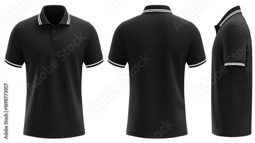 Blank black polo shirt mockup