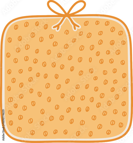 Cute Gift Box, Orange Dotted Present, Baby Shower Gift Wrap, Festive Square Package, Adorable Tied Present