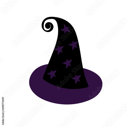 witch hat with magic wand . Halloween hat
