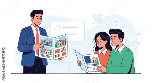 A Real Estate Agent Discusses Housing Options with a Young Couple