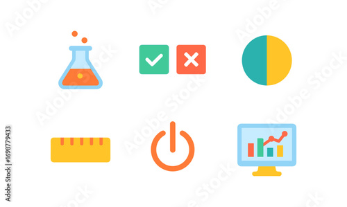 Colorful flat icons collection for business and education