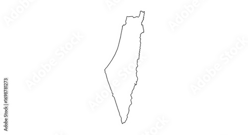 A simple outline map of palestine on a plain white background