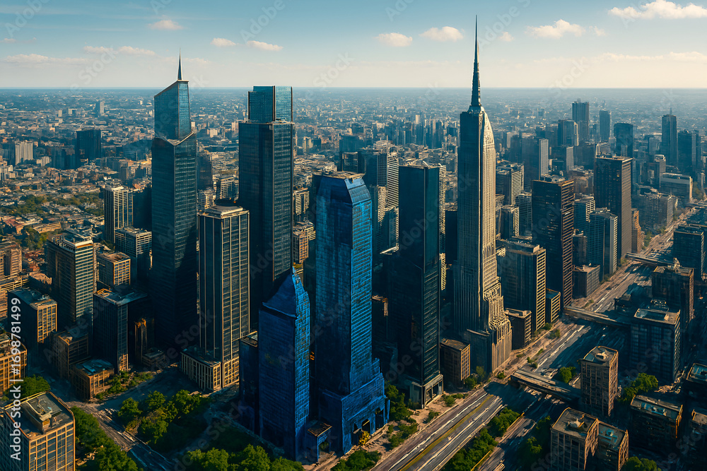 Obraz premium New York City Skyline with Skyscrapers and Urban Architecture