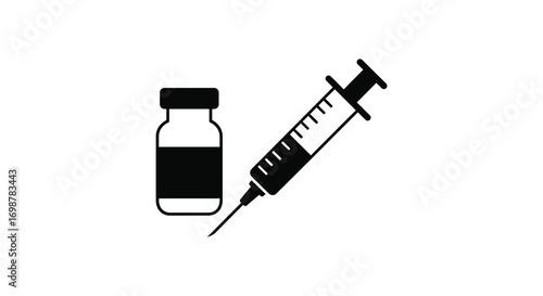 medical vial next to syringe for injection purposes