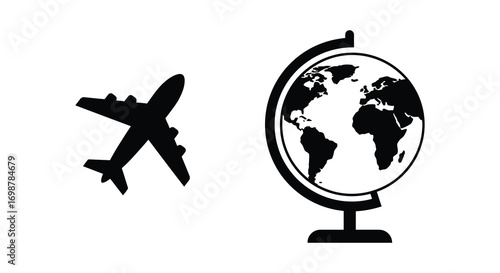 a globe and airplane symbolizing global travel adventures