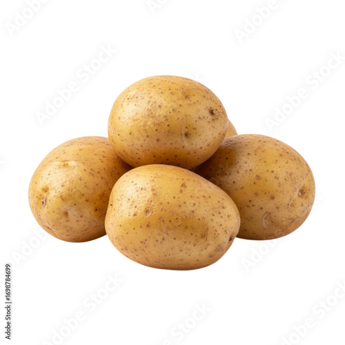 Pile of fresh potatoes isolated on transparent background