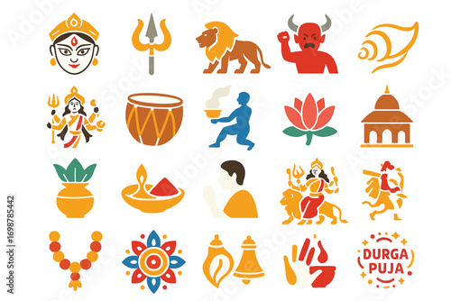 Durga Puja Hindu Festival Icons Goddess Celebration Traditions