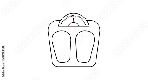 a simple line drawing of a bathroom scale