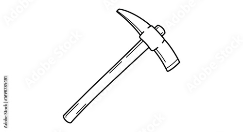 a simple line drawing of a pickaxe tool