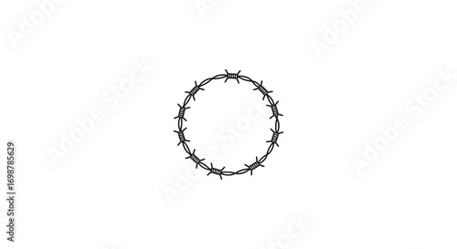 a barbed wire shaped into an oval form