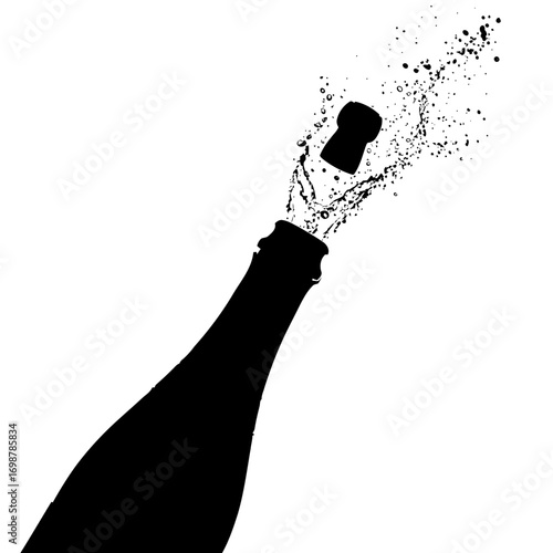 champagne bottle splash