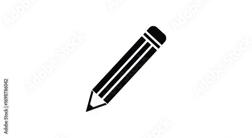 a simple black pencil icon on white background