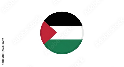 Free Download A circular palestinian flag emblem isolated on a white background - GFXLoad