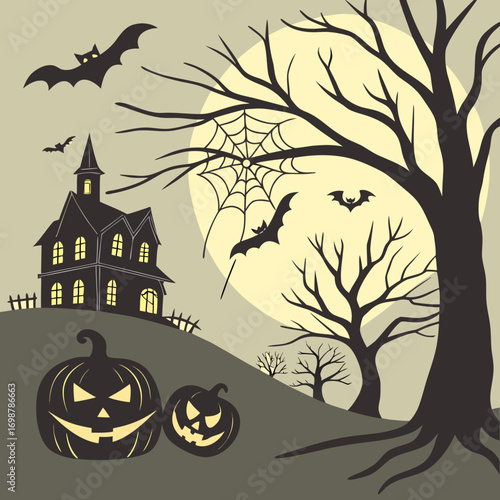 halloween background with pumpkin