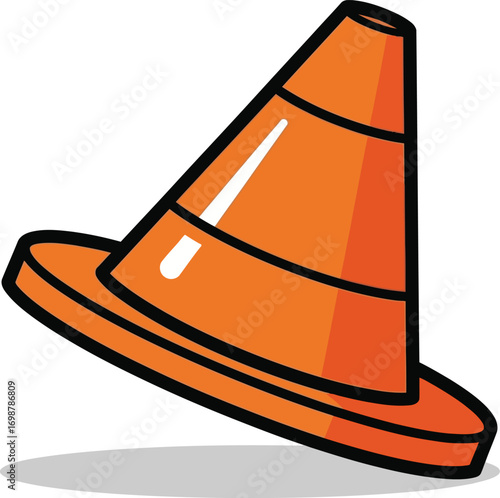 Orange traffic cone illustration