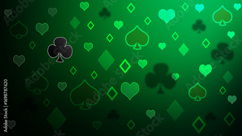 Abstract green poker blurred pattern.