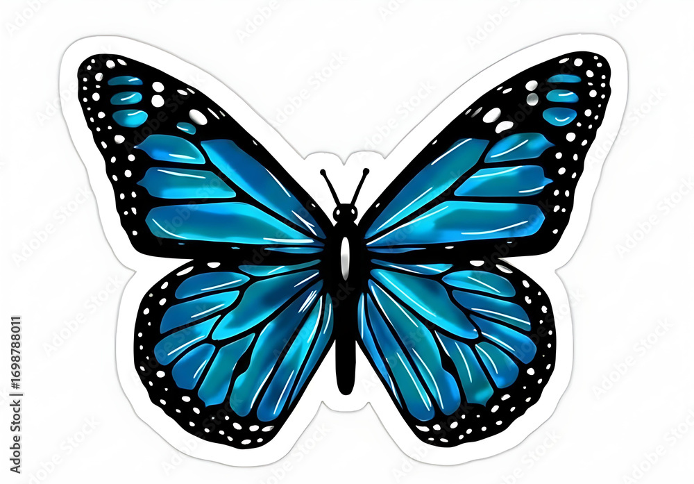 Obraz premium Artistic butterfly illustration showcasing symmetry, elegance, and vibrant natural patterns
