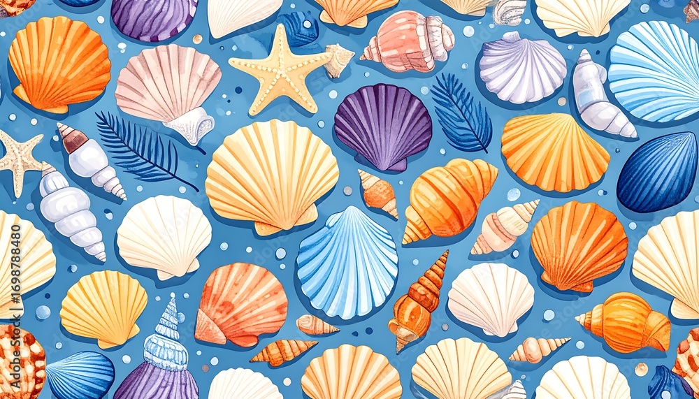 Colorful seashell pattern