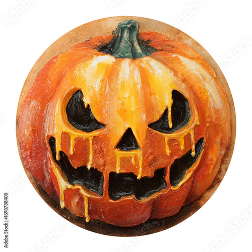 round halloween decoration sign detailed and realistic isolated on white
