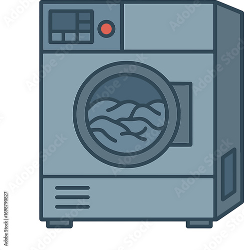 Industrial washing machine designed to clean large quantities of textiles