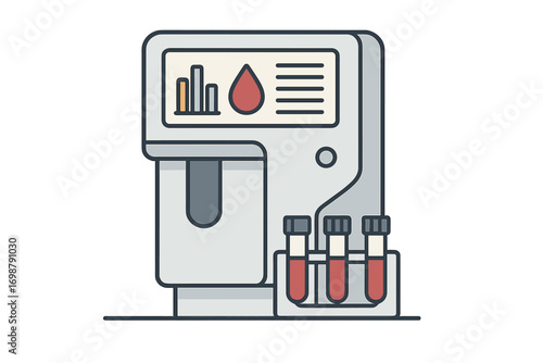 Contemporary blood analysis device processing samples in the laboratory