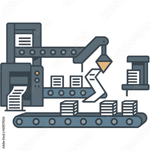 Transport and sorting machinery in a printing shop