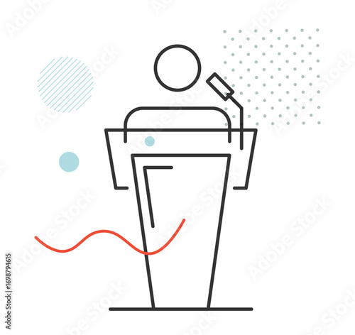 Guest Speaker on Podium - Stock Icon