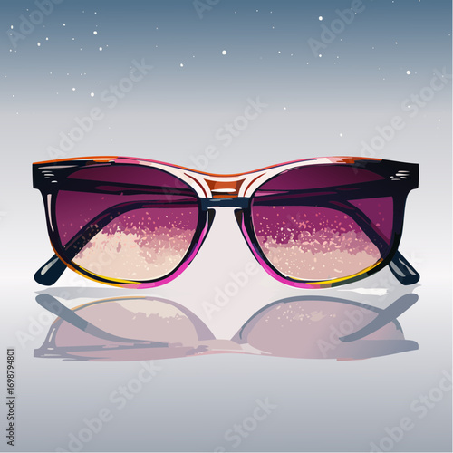 neon pink sunglasses vector illustration for fashion and lifestyle branding