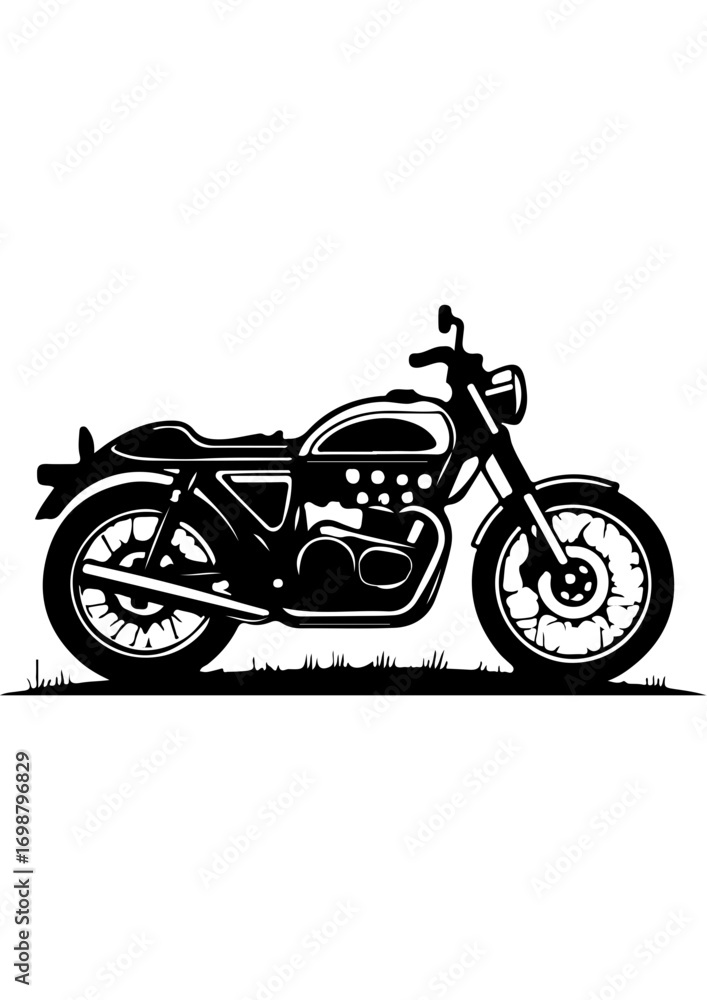 Fototapeta premium Silhouette of Classic Motorcycle