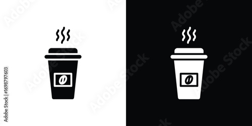 coffee cup icon. flat and line style collection.