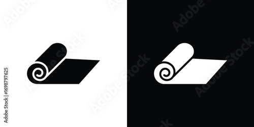 Yoga mat icon. flat and line style collection.