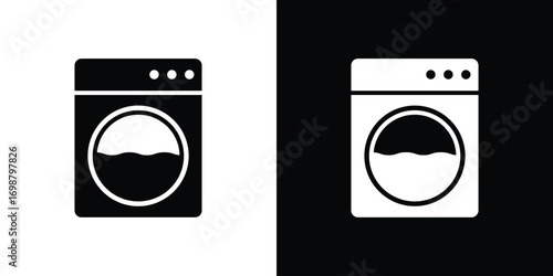 Washing machine icon. flat and line style collection.