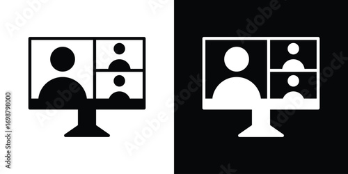 Video chat icon. flat and line style collection.