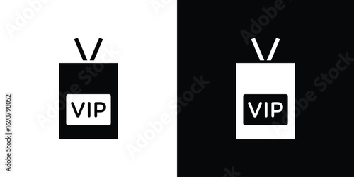 VIP pass icon. flat and line style collection.