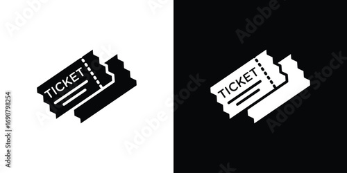 Ticket stub icon. flat and line style collection.