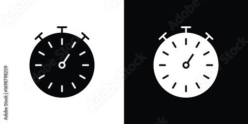 Timer icon. flat and line style collection.